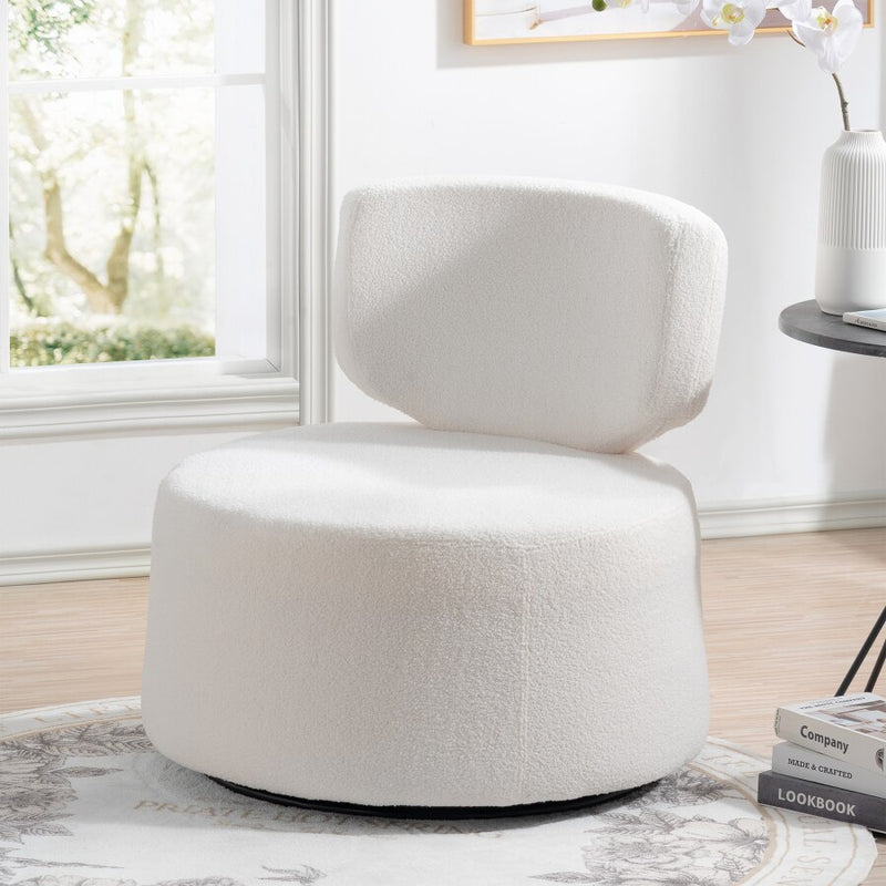 Armless Swivel Chair Ergonomic Curved Backrest Soft Upholstered Seats Living Room Chair 29 "* 29" *29 "