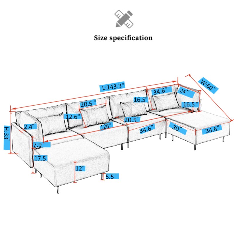 u shape sectional sofas