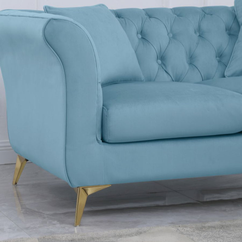 Azzurro Modern Blue Chesterfield Sofa