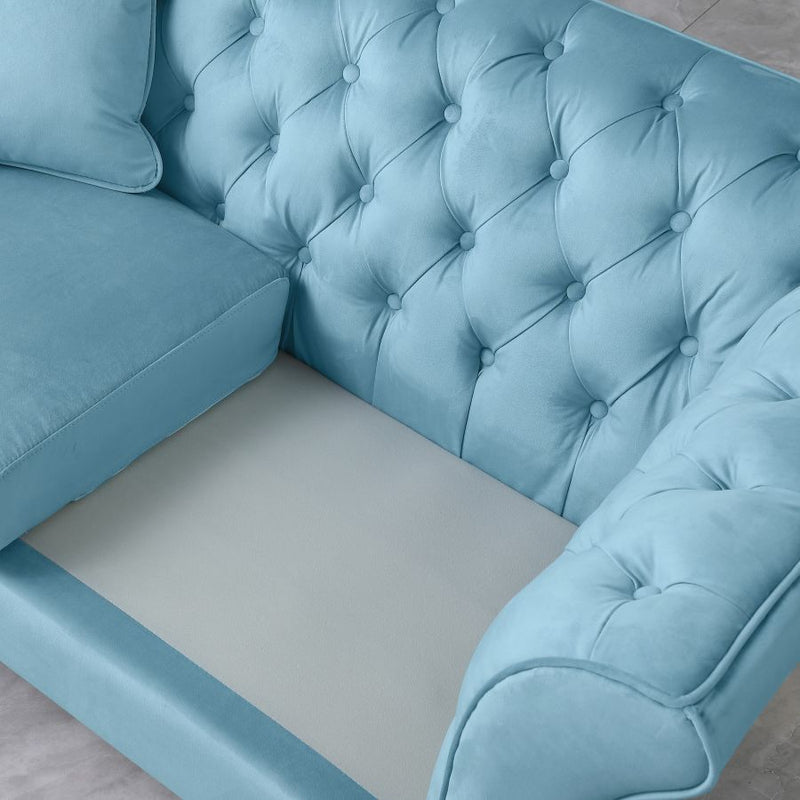 Azzurro Modern Blue Chesterfield Sofa