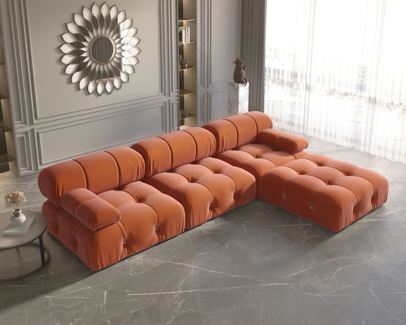 velvet l shaped sofa