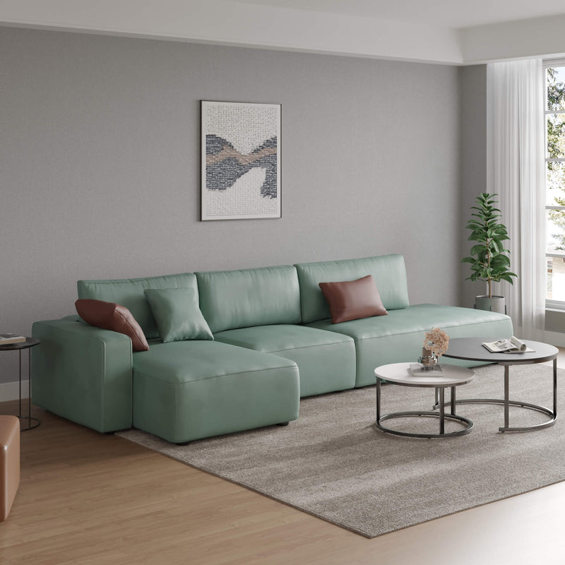 Sectional Sofa Modern Style Leather Sleeper L Shaped Sofa with Storage Chaise for Living Room