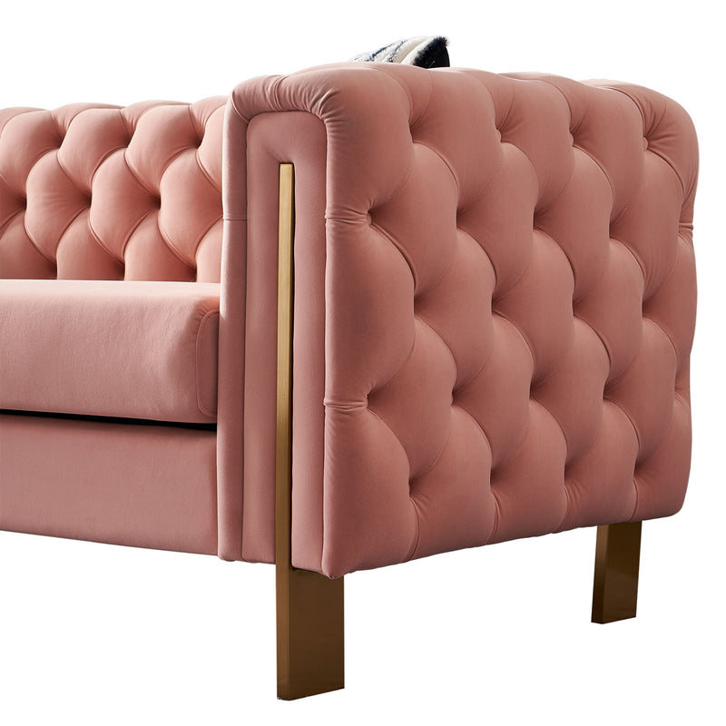 Modern velvet sofa Blush Pink color