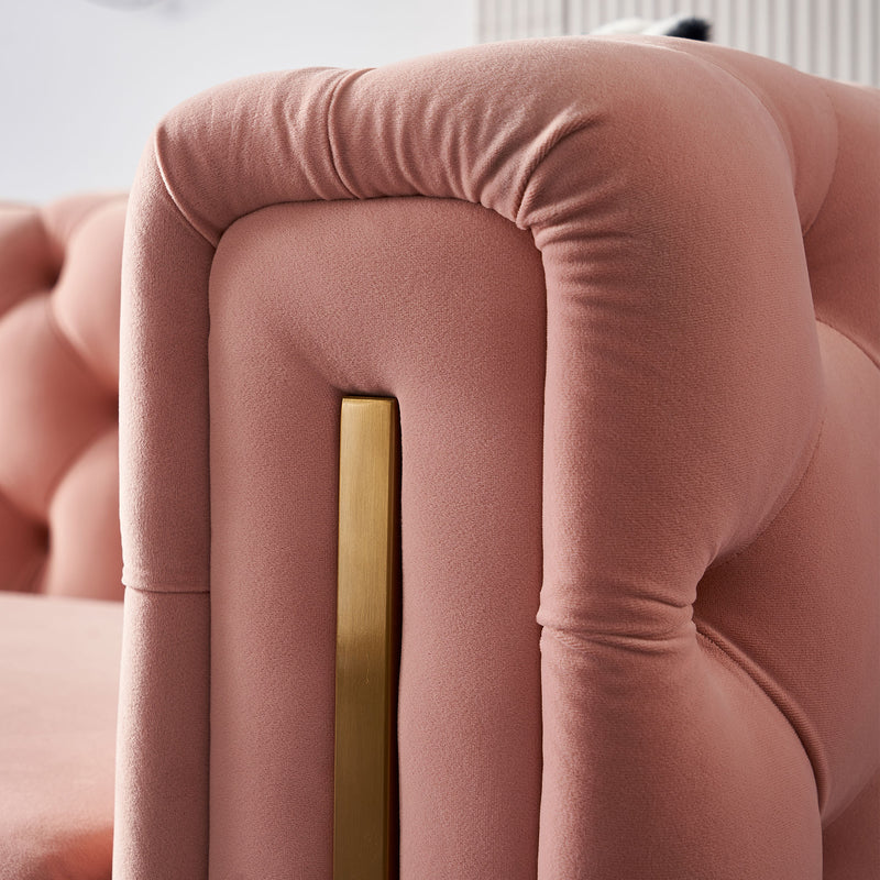 Modern velvet sofa Blush Pink color