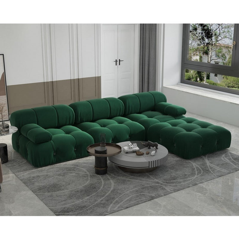 velvet l shaped sofa